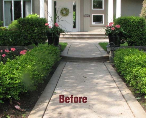 concrete walkway before sealing