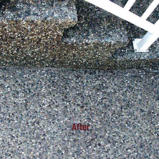 Repairing Cracks (10) exposed aggregate concrete stairs after crack repair