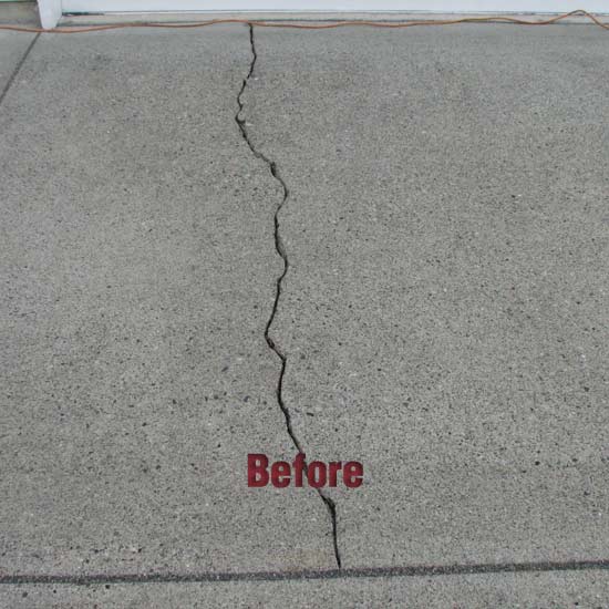 Repairing Cracks (3) jagged crack concrete surface before repair