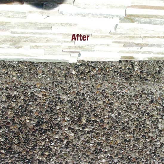 Repairing Cracks (8) stone wall concrete joint after repair