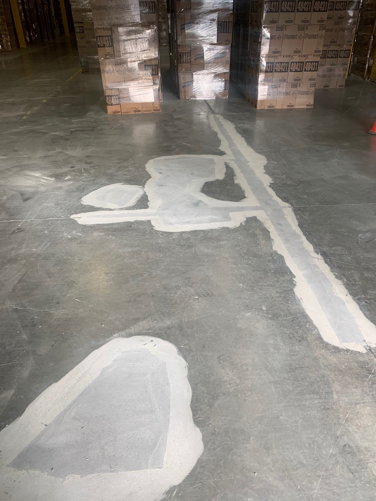warehouse floor polymer patches after crack repair