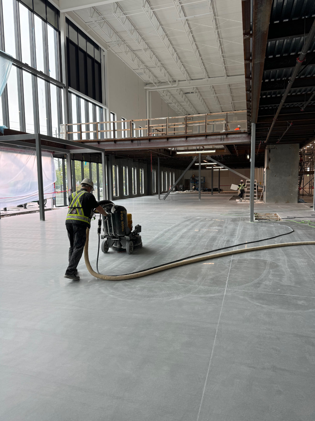 during the polished concrete process.
