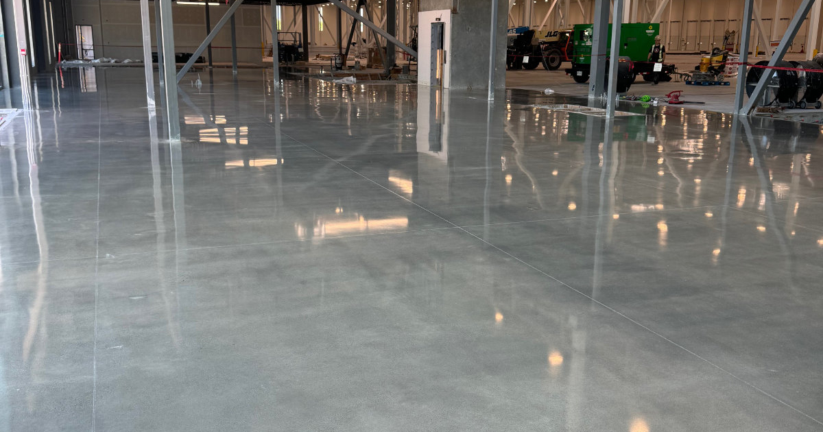 warehouse polished concrete project