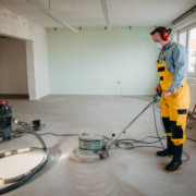 Polished concrete floor in a modern Vancouver home renovation