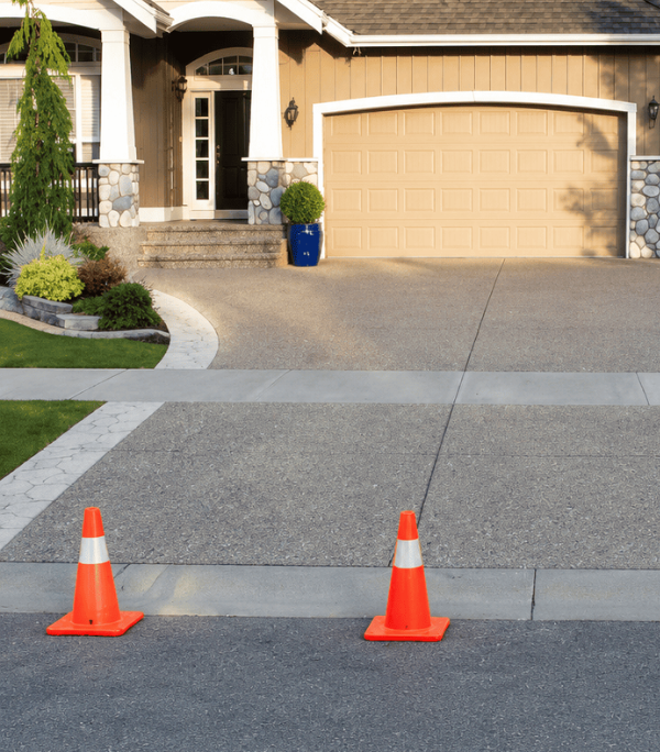 image (3) exposed aggregate driveway cones house garage