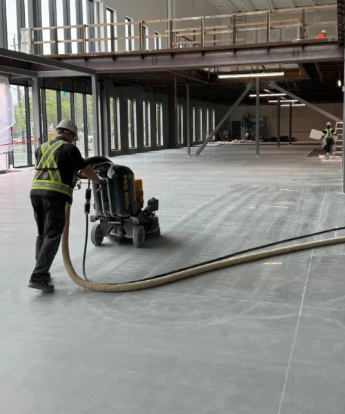 during the polished concrete process.